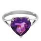 Lovers Heart Purple Amethyst Ring