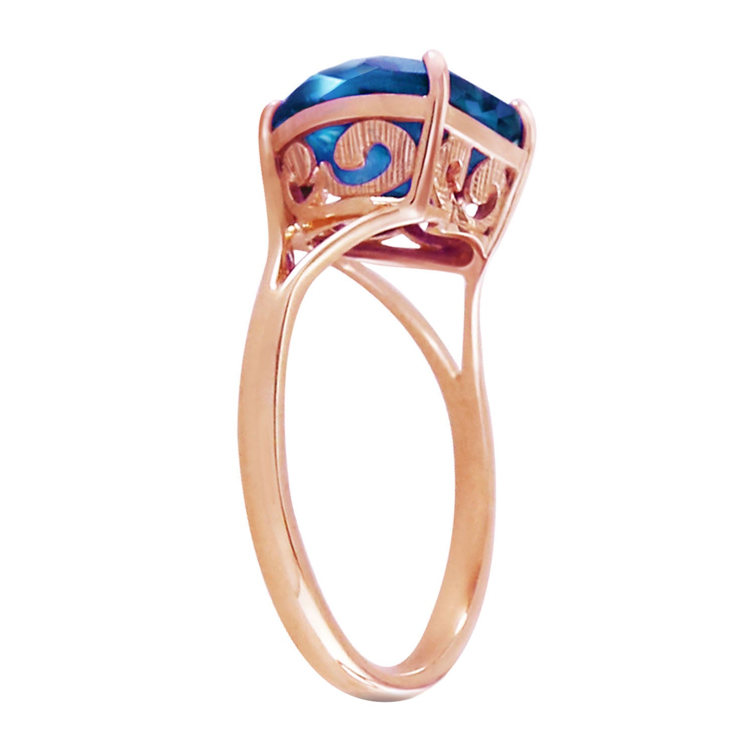 Lovers Heart Blue Topaz Ring