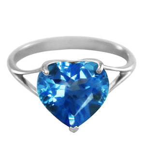 Lovers Heart Blue Topaz Ring