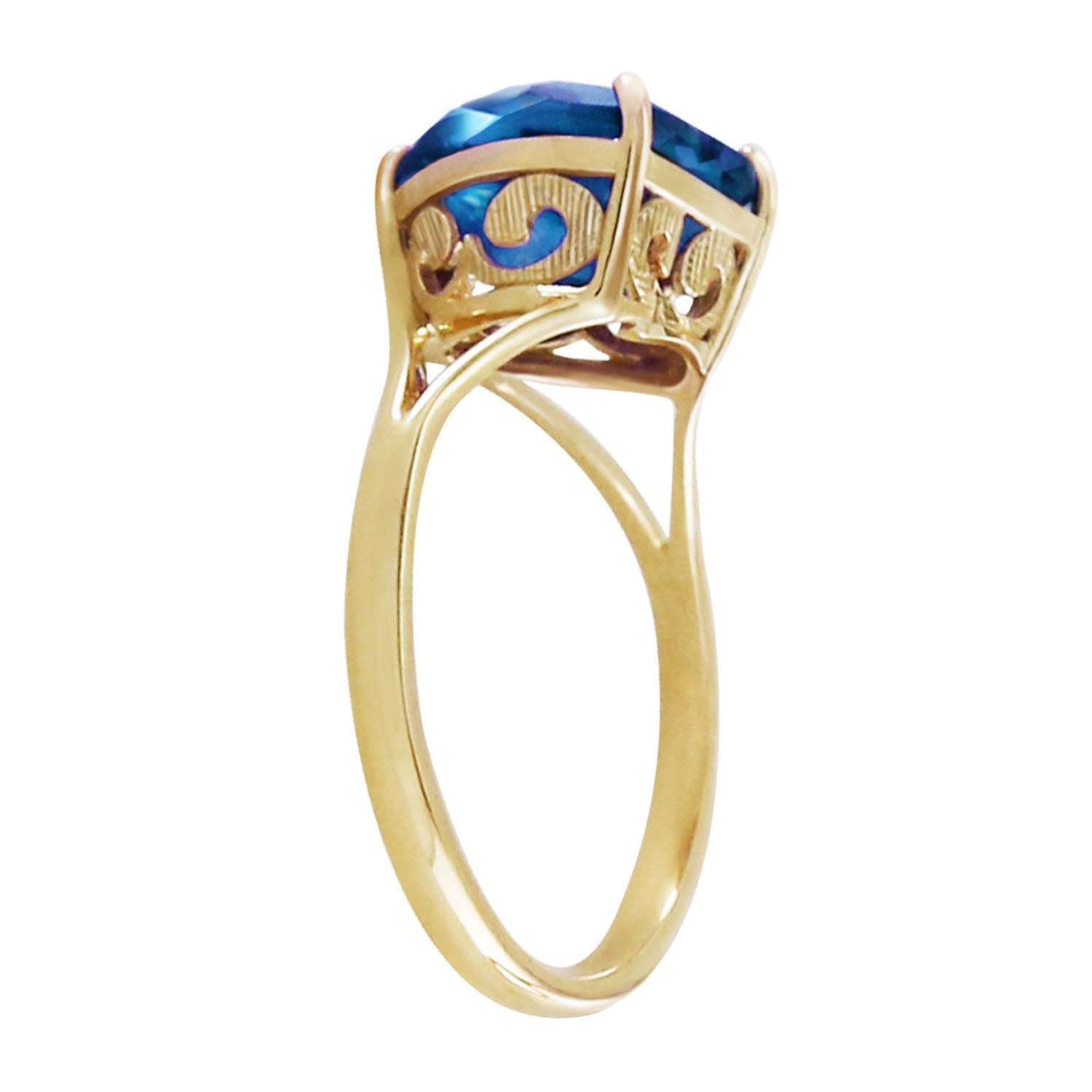 Lovers Heart Blue Topaz Ring