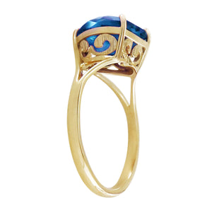 Lovers Heart Blue Topaz Ring