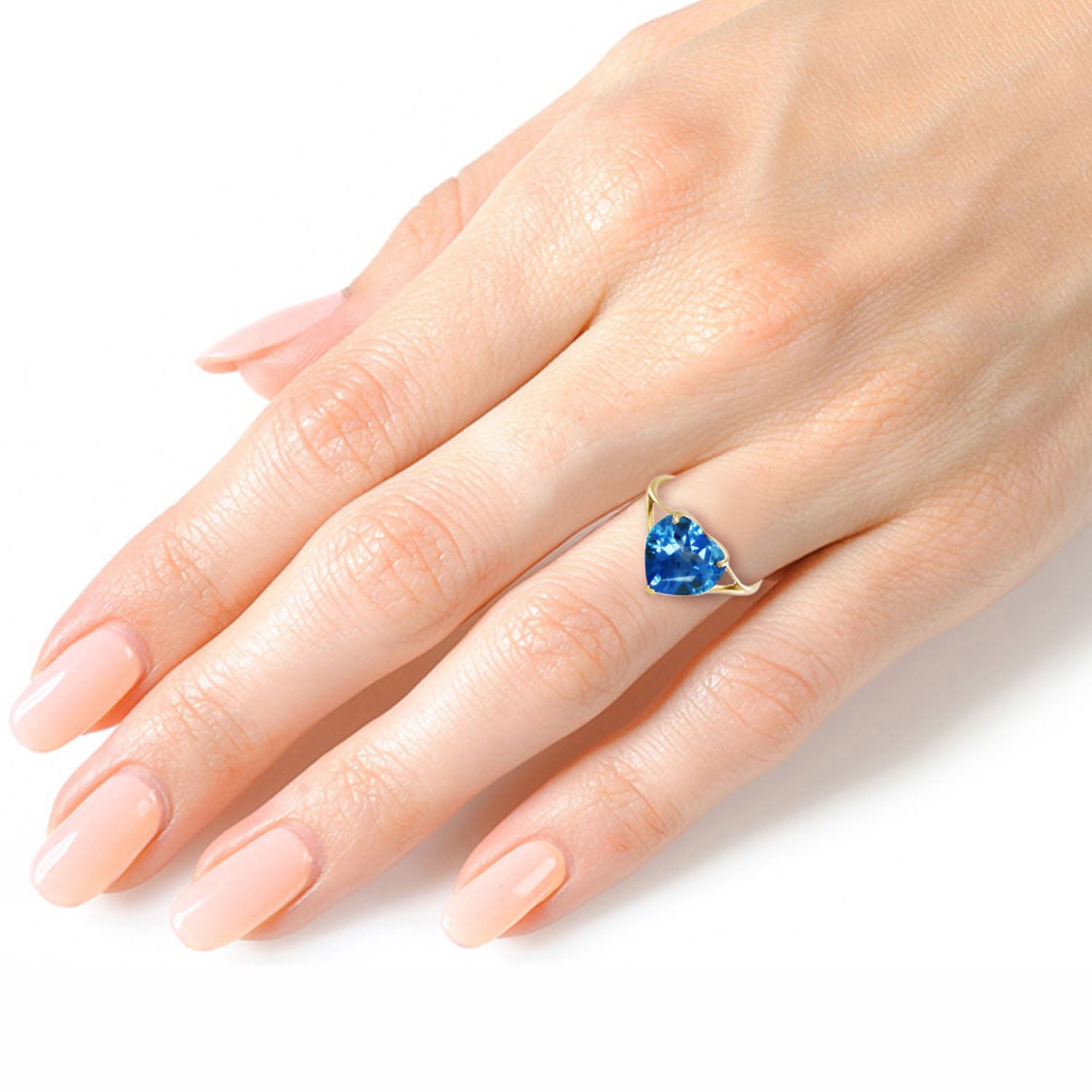 Lovers Heart Blue Topaz Ring