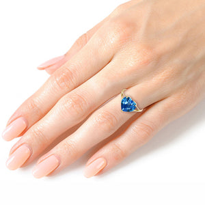Lovers Heart Blue Topaz Ring