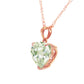Eternal Hearts Green Amethyst Necklace