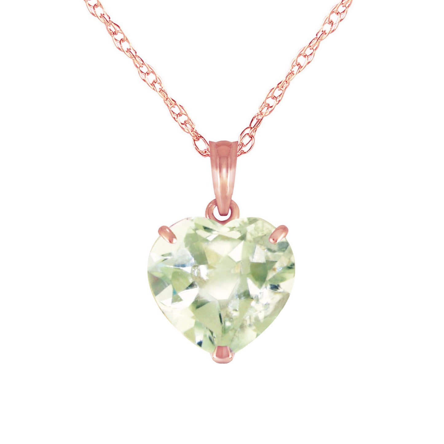 Eternal Hearts Green Amethyst Necklace