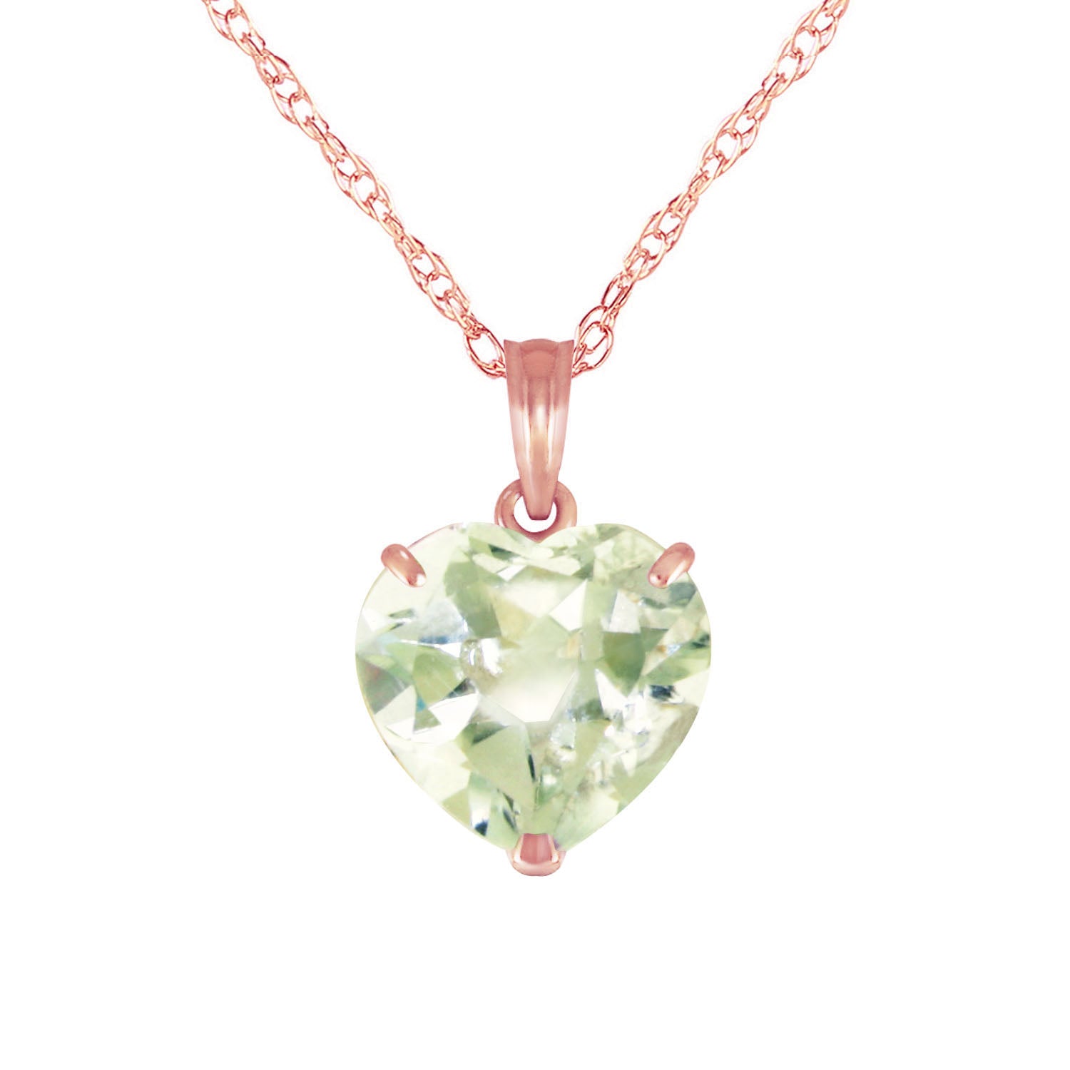 Eternal Hearts Green Amethyst Necklace