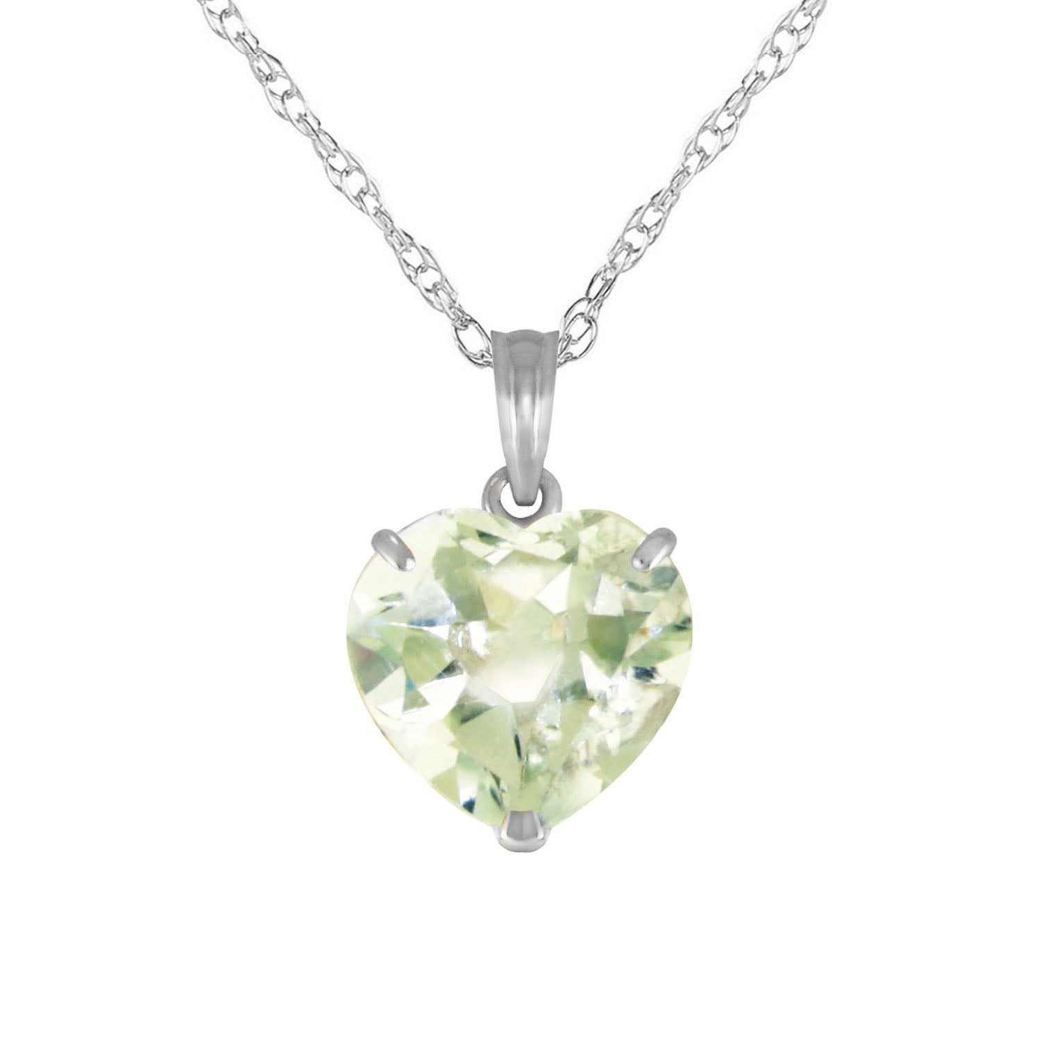 Eternal Hearts Green Amethyst Necklace