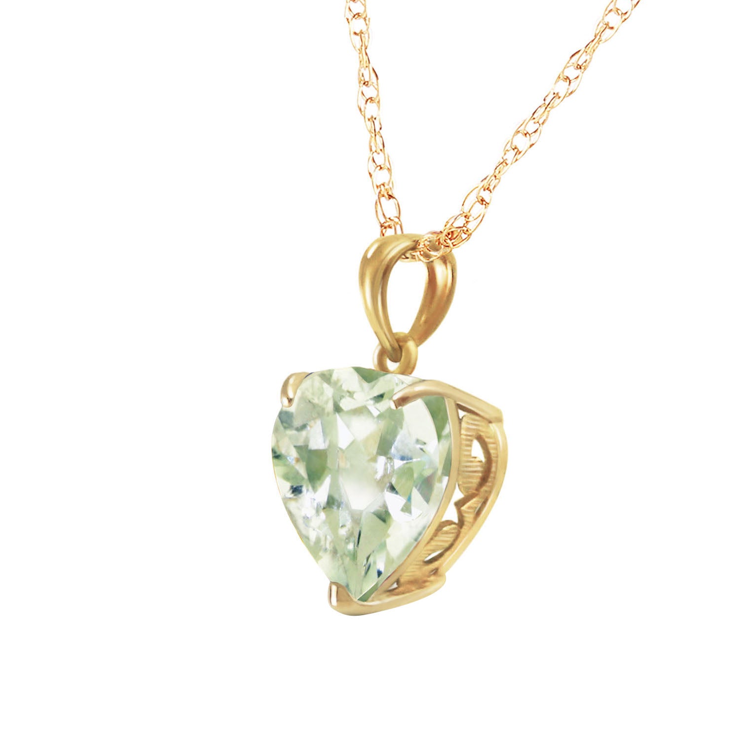 Eternal Hearts Green Amethyst Necklace