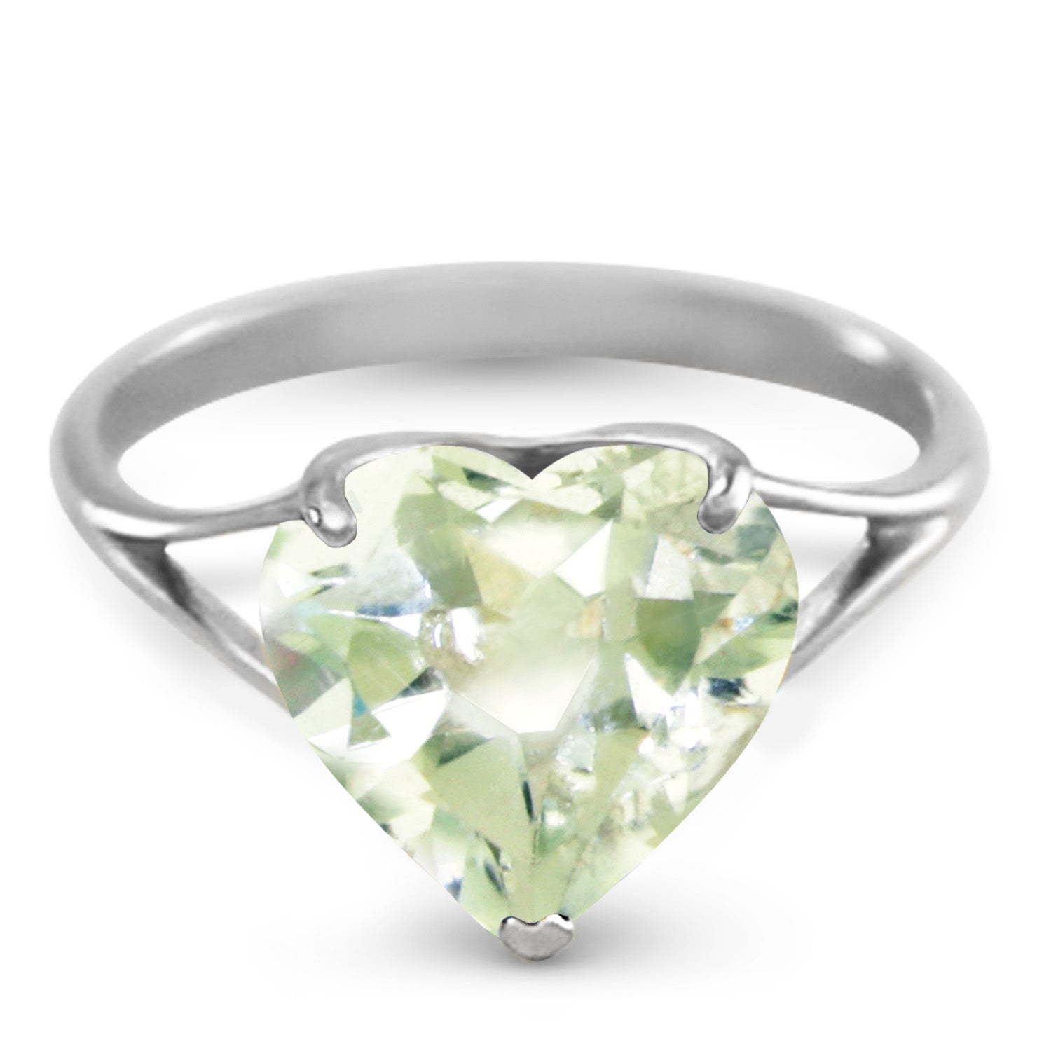 Lovers Heart Green Amethyst Ring