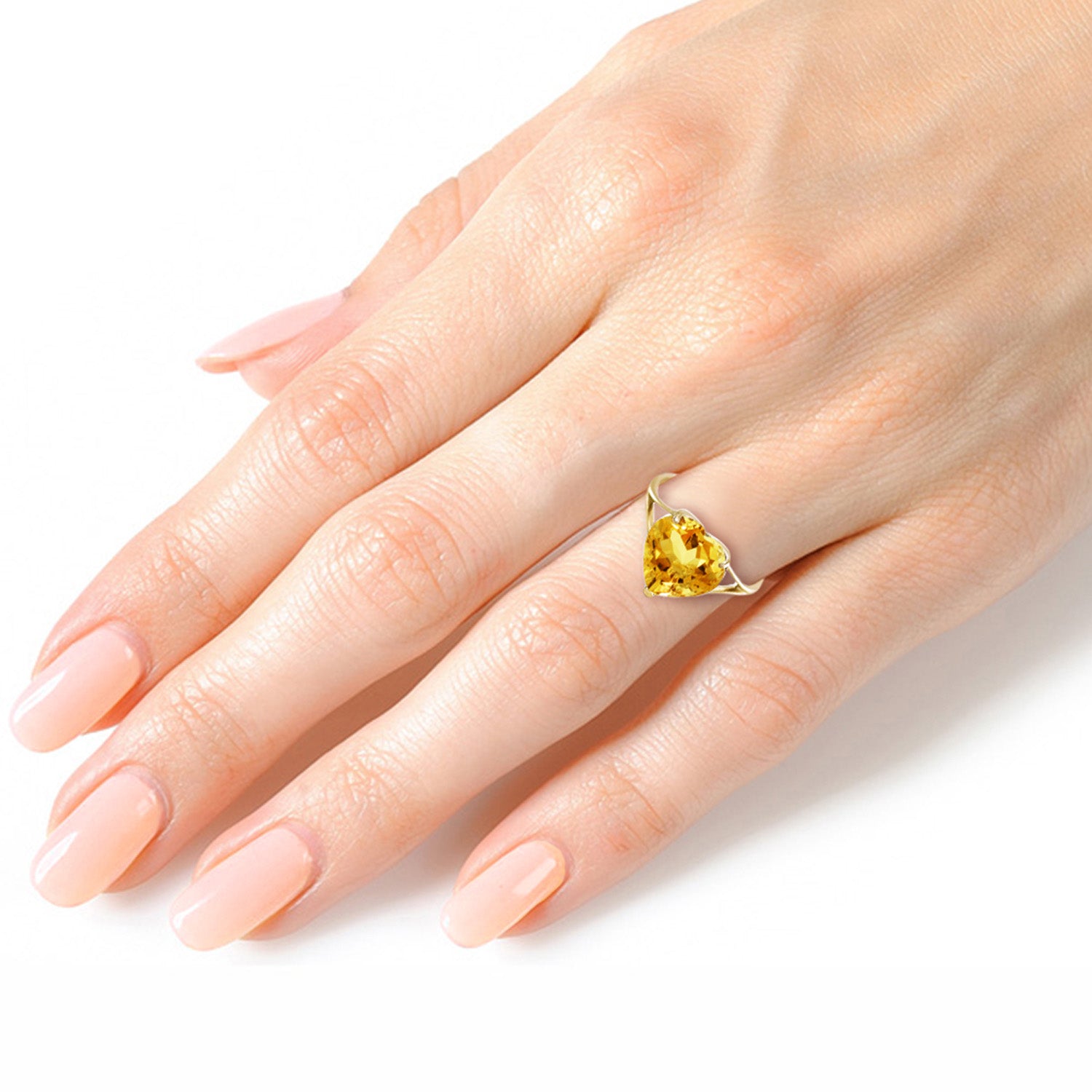 Lovers Heart Citrine Ring