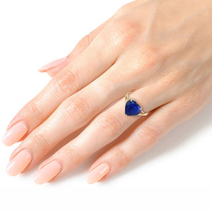 Lovers Heart Sapphire Ring