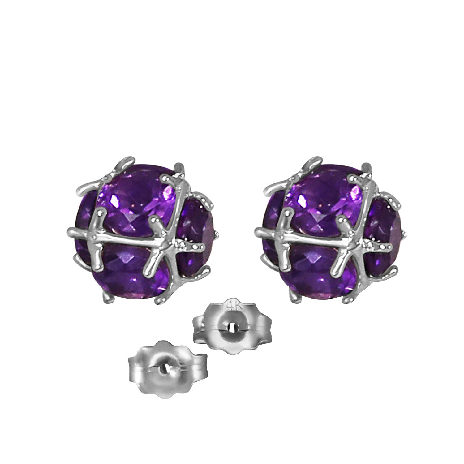 Regal Crown Amethyst Earrings