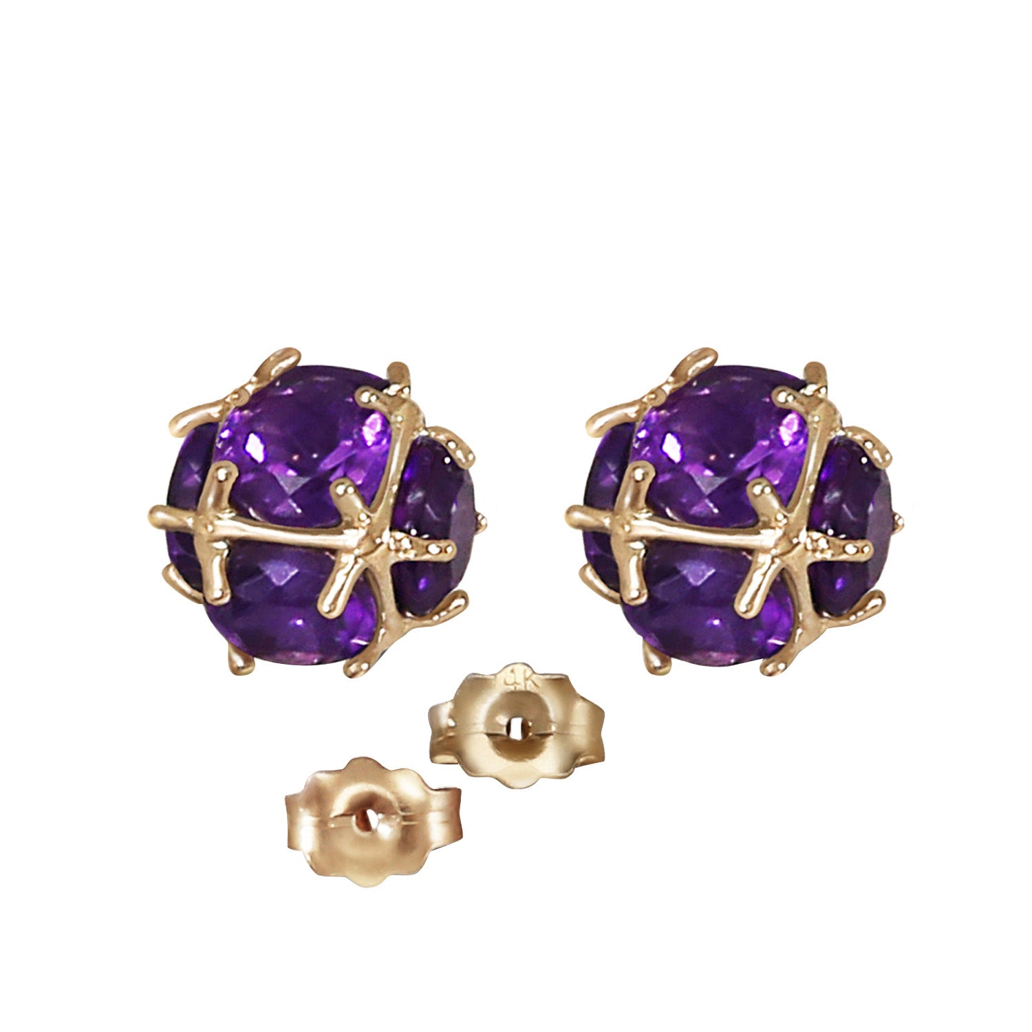 Regal Crown Amethyst Earrings