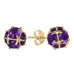 Regal Crown Amethyst Earrings