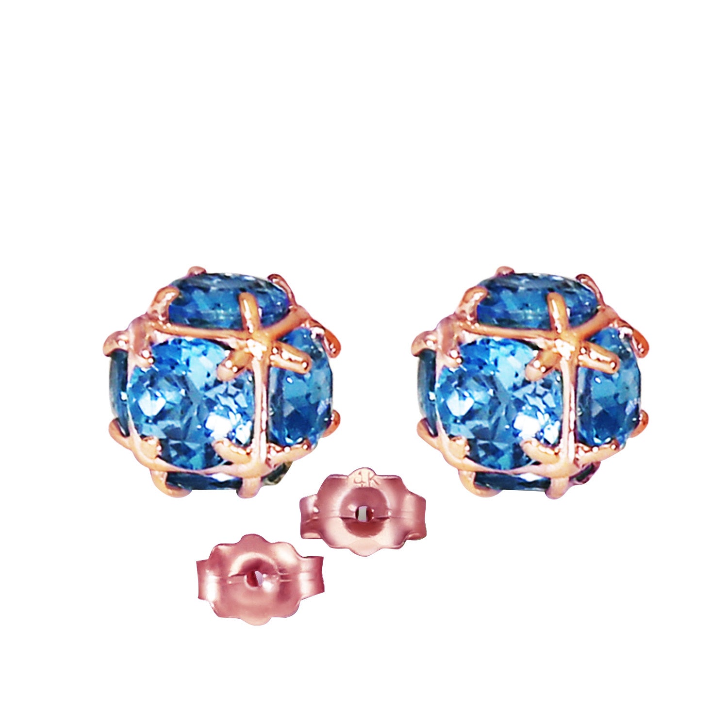 Regal Crown Blue Topaz Earrings
