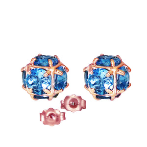 Regal Crown Blue Topaz Earrings