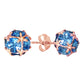 Regal Crown Blue Topaz Earrings