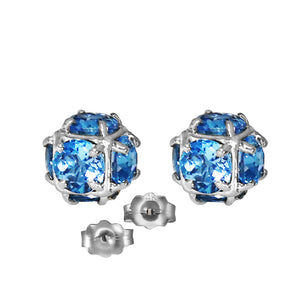 Regal Crown Blue Topaz Earrings