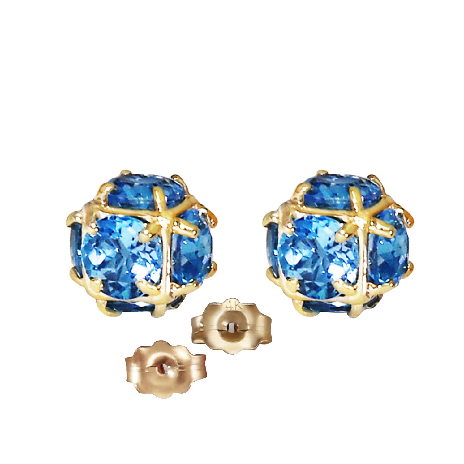 Regal Crown Blue Topaz Earrings