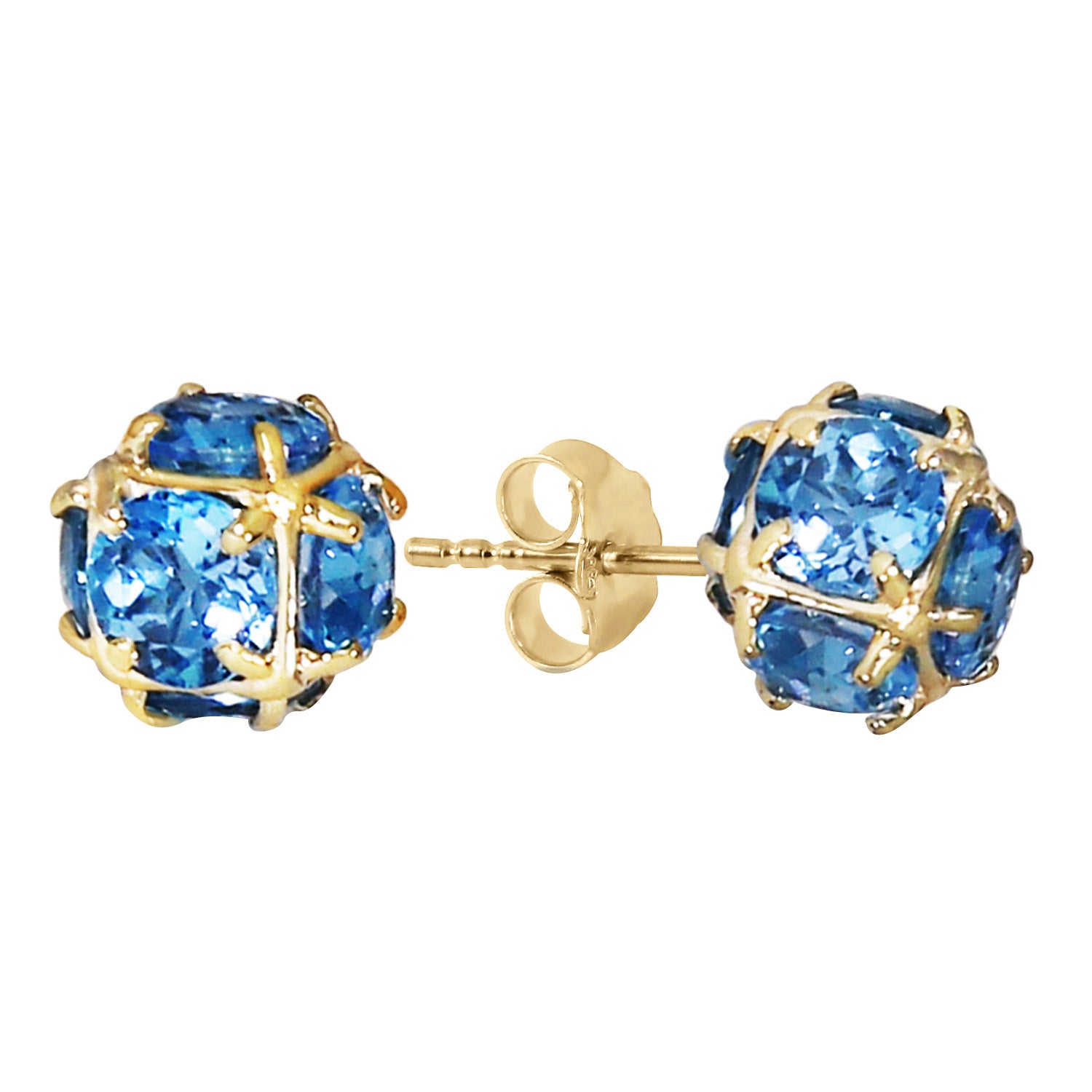 Regal Crown Blue Topaz Earrings
