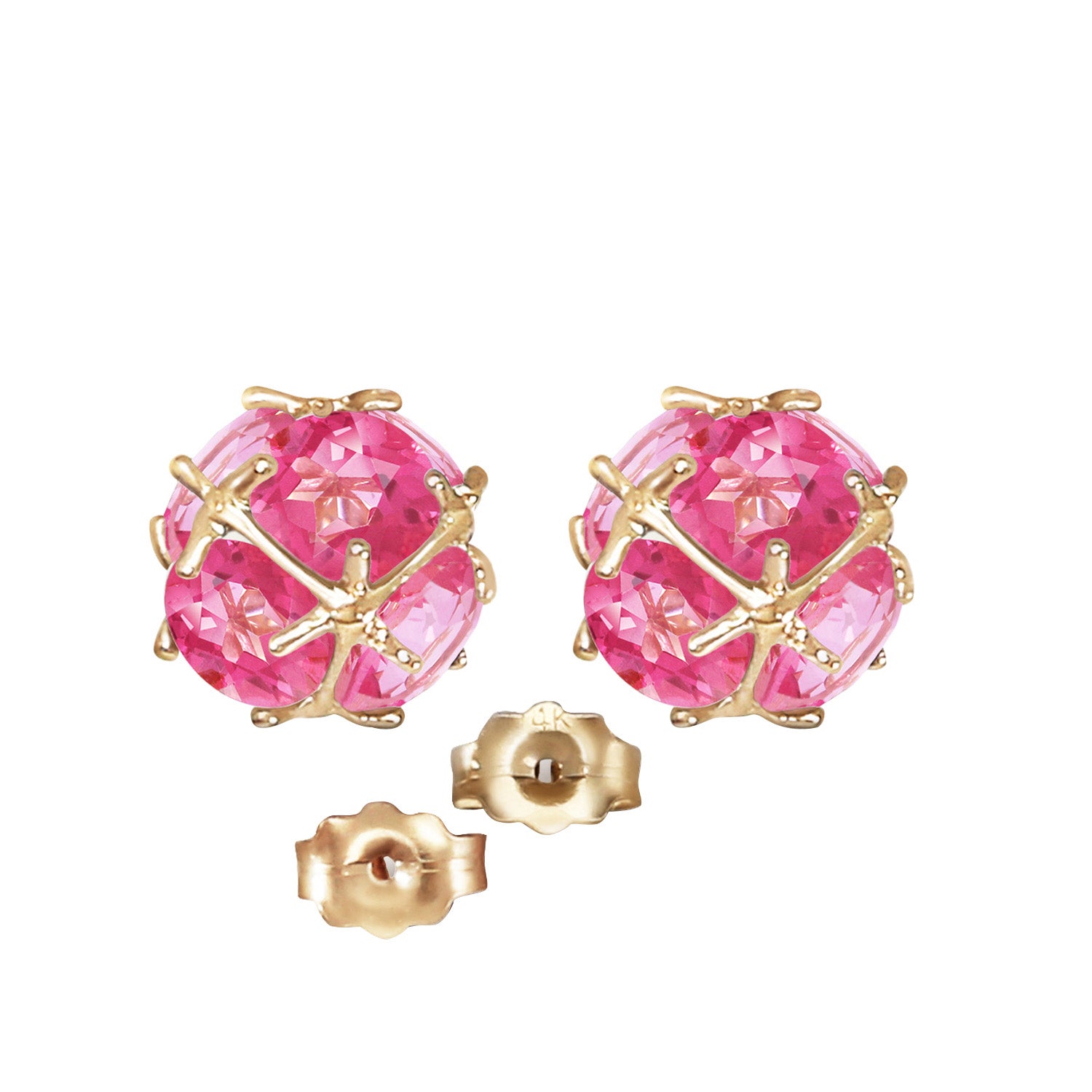 Regal Crown Pink Topaz Earrings