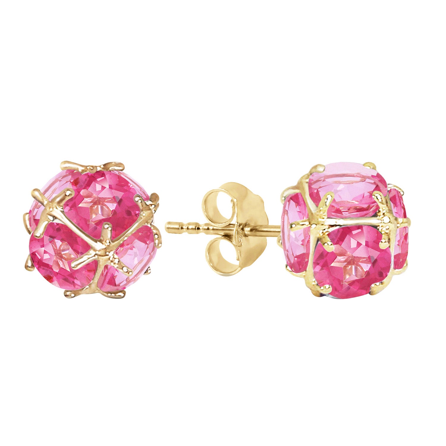 Regal Crown Pink Topaz Earrings