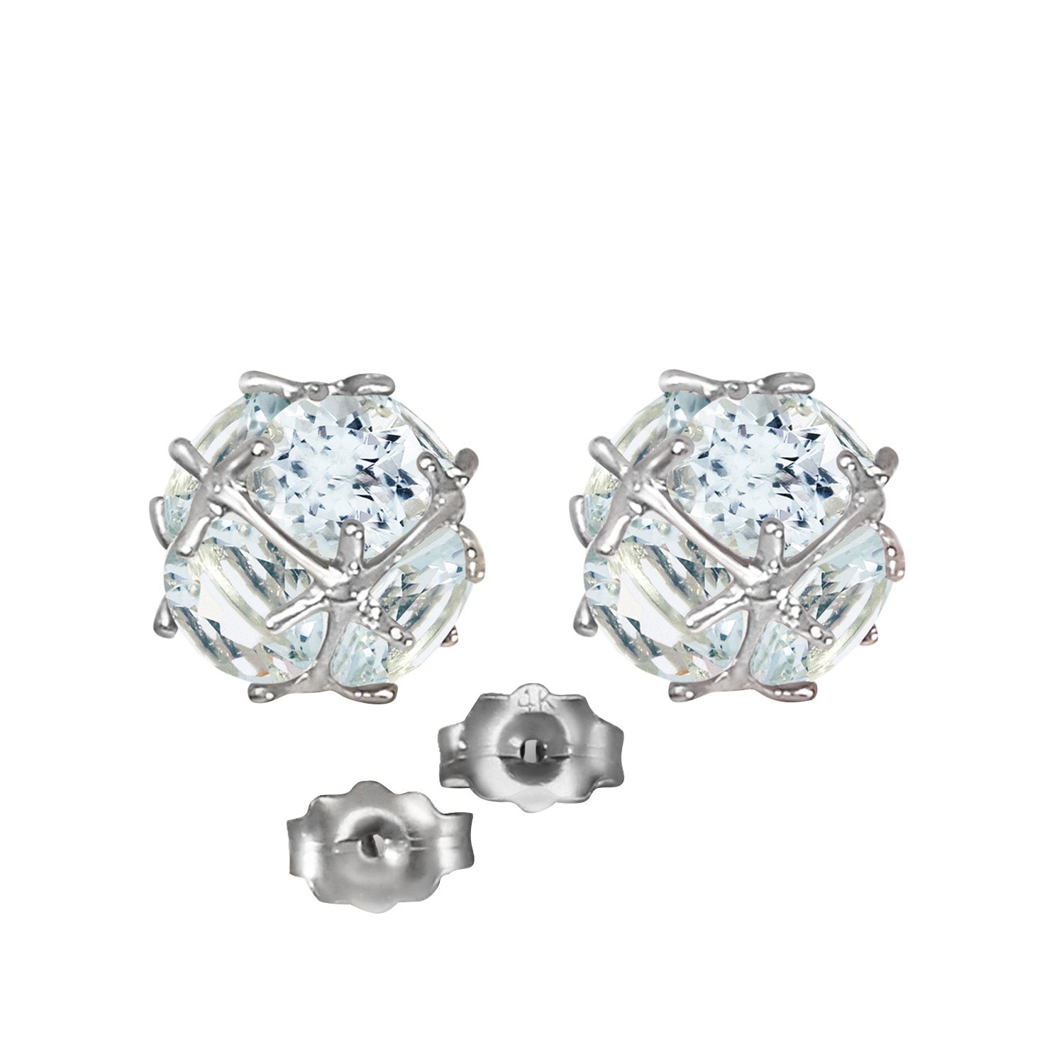 Regal Crown Aquamarine Earrings
