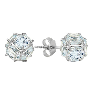 Regal Crown Aquamarine Earrings