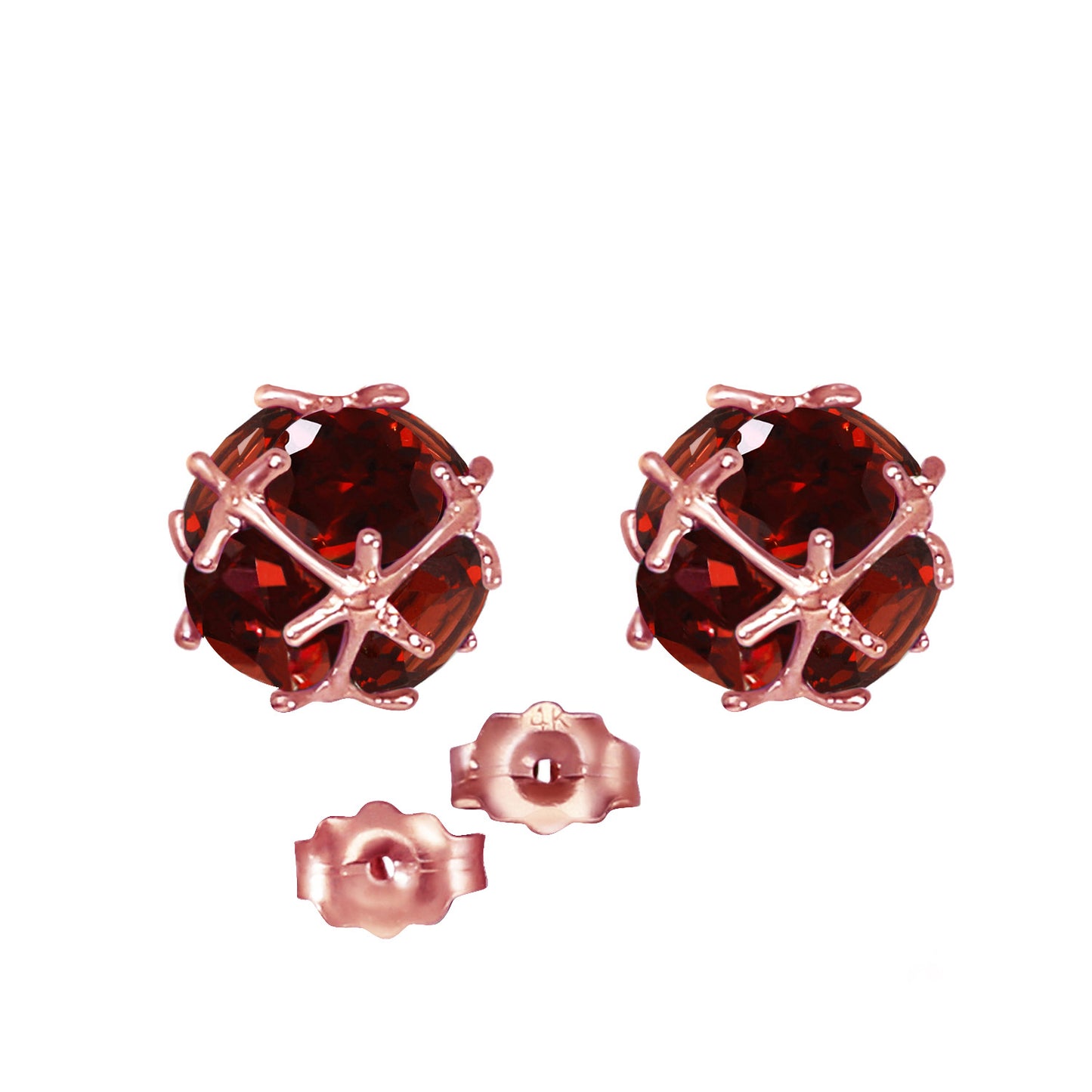 Radiant Orb Garnet Earrings