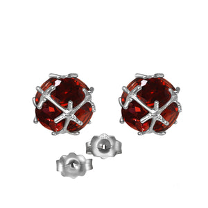 Regal Crown Garnet Earrings