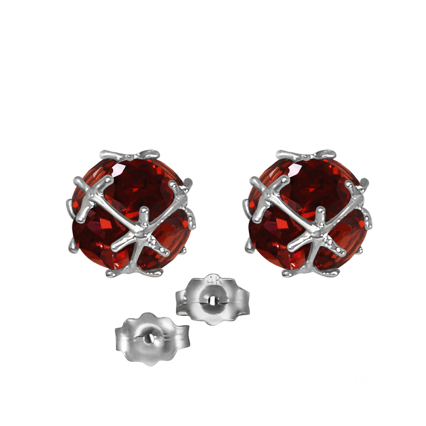 Radiant Orb Garnet Earrings