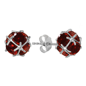 Regal Crown Garnet Earrings