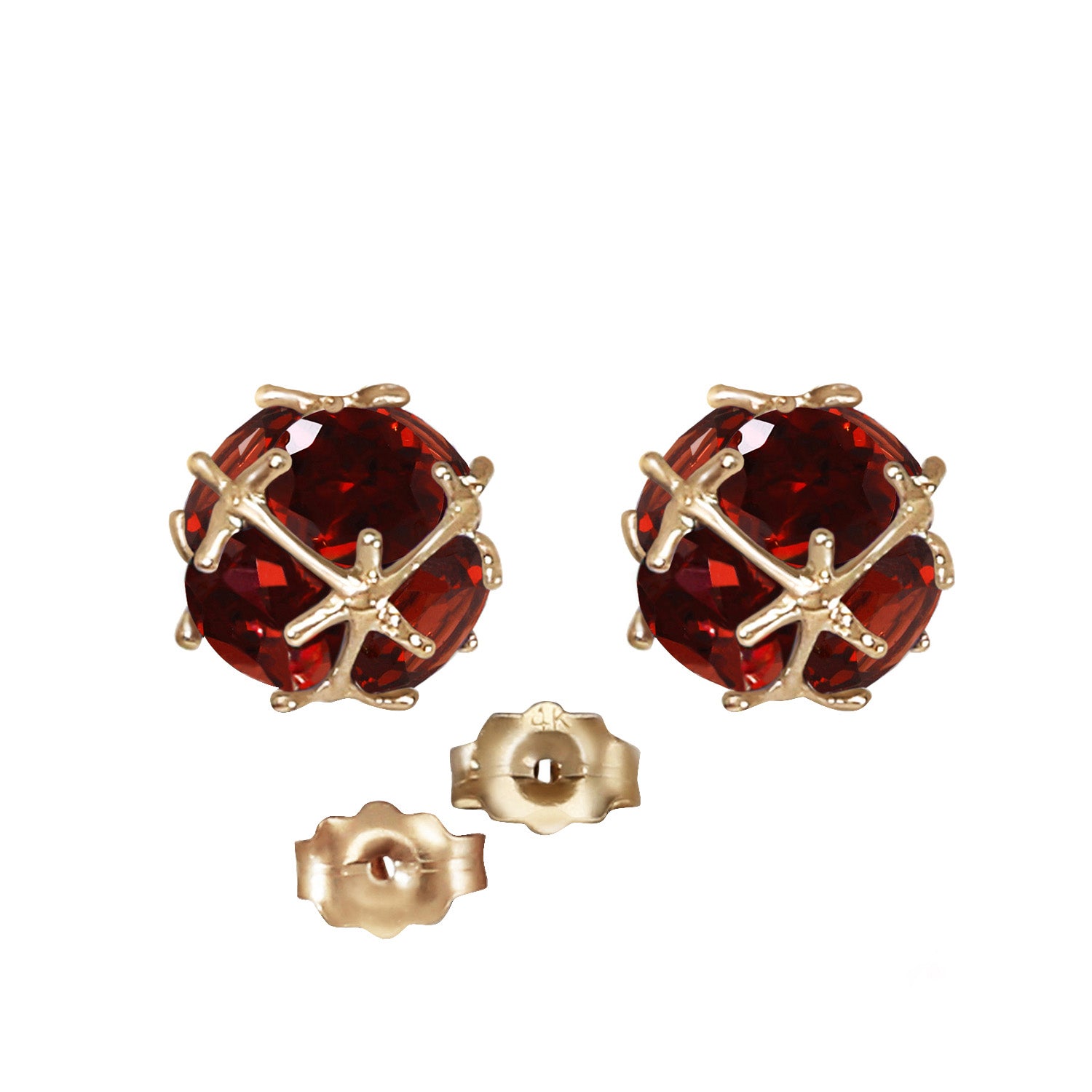 Regal Crown Garnet Earrings