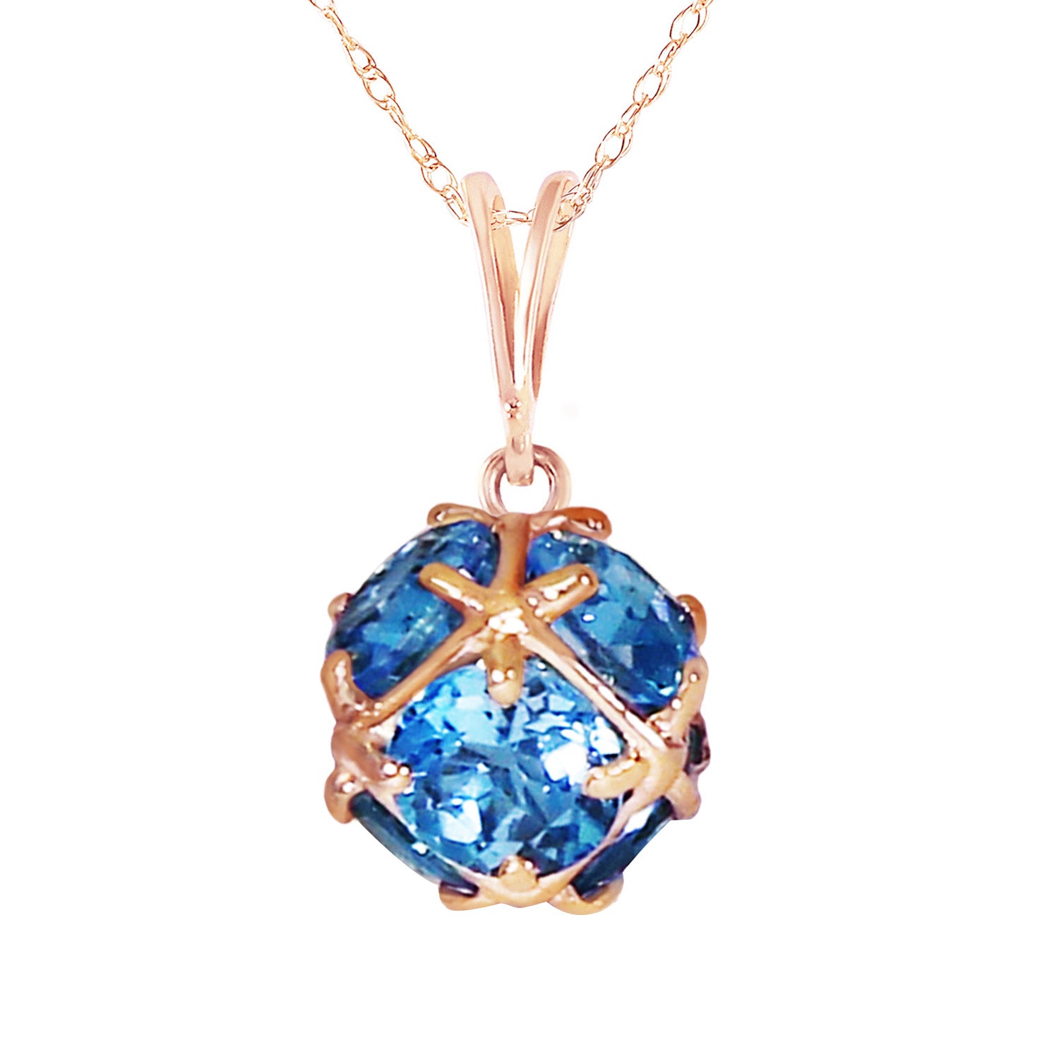 Regal Crown Blue Topaz Necklace