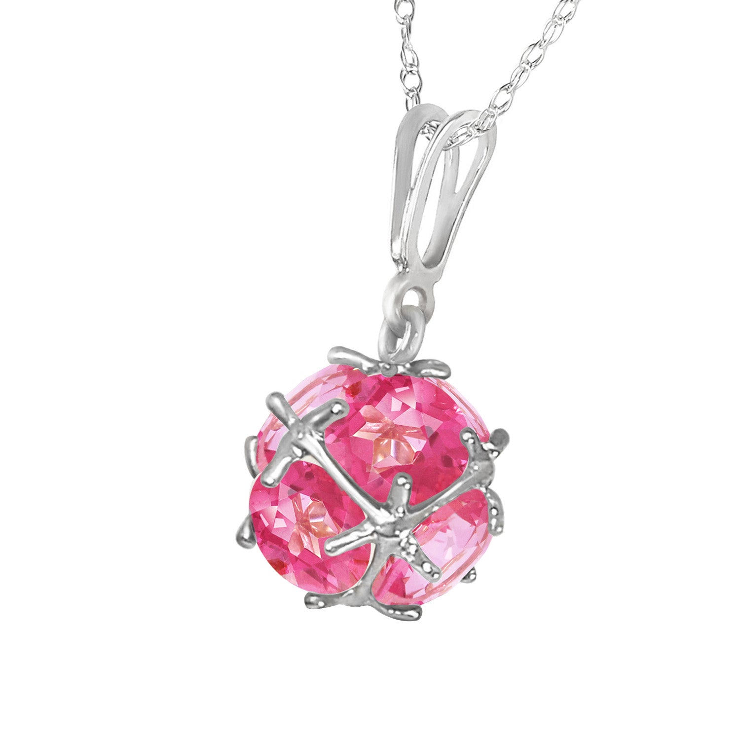 Regal Crown Pink Topaz Necklace