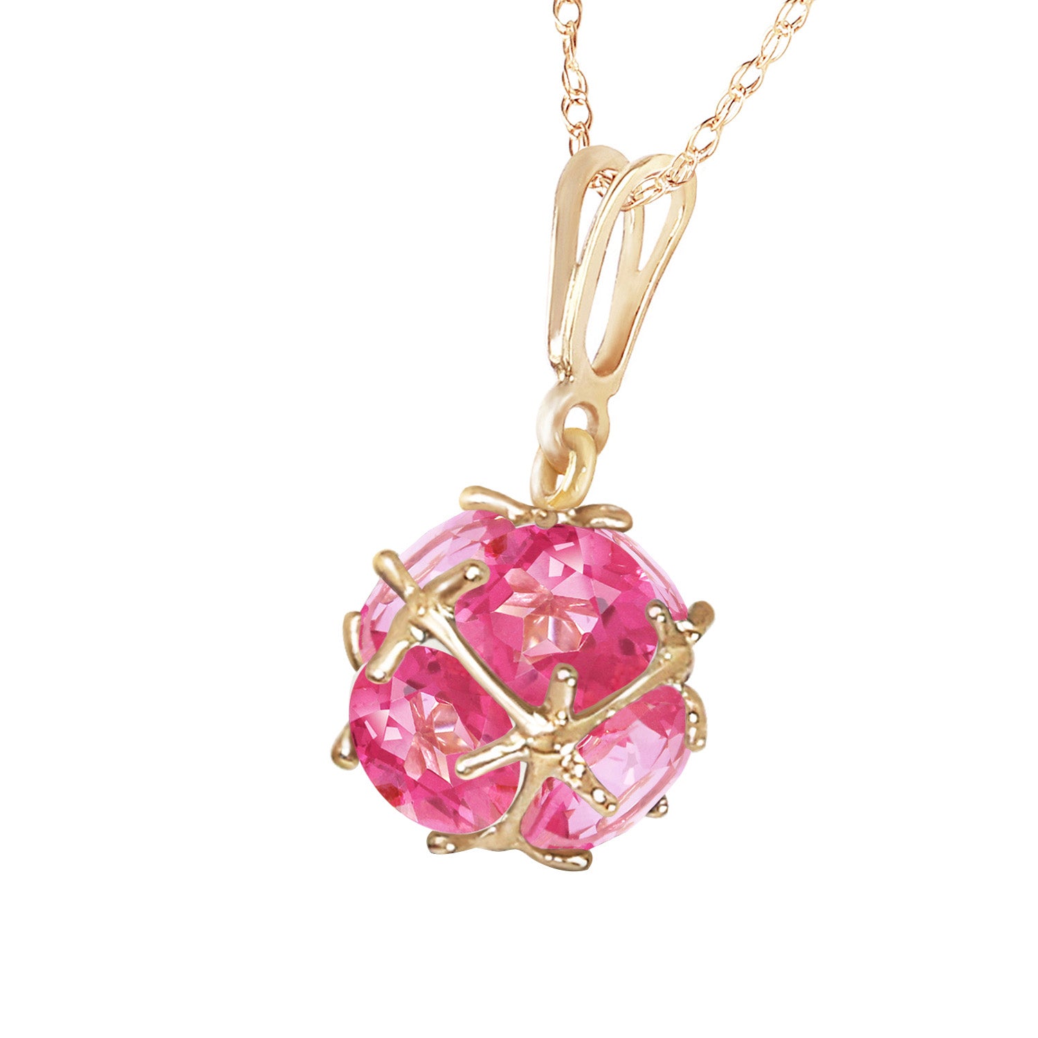 Regal Crown Pink Topaz Necklace