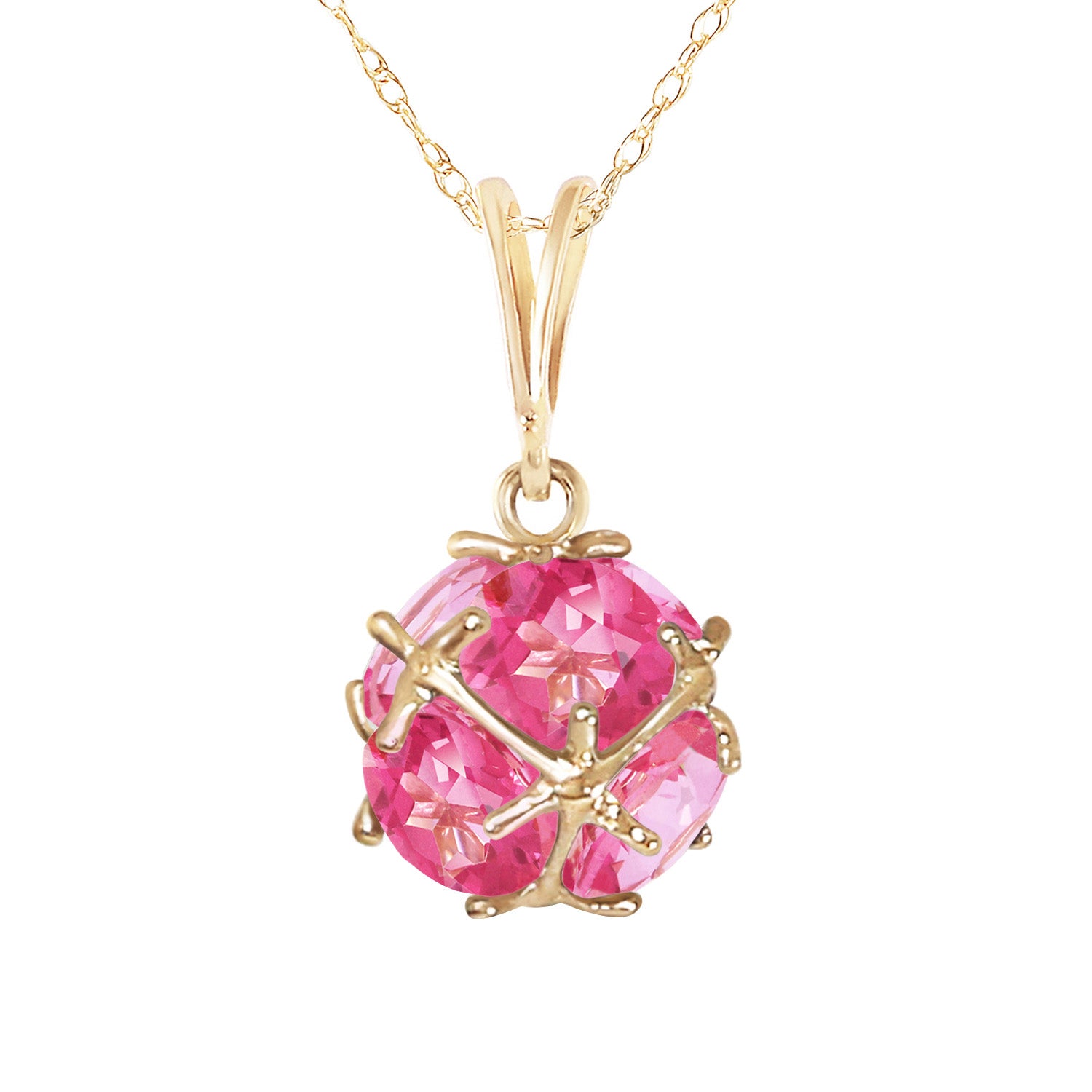 Regal Crown Pink Topaz Necklace