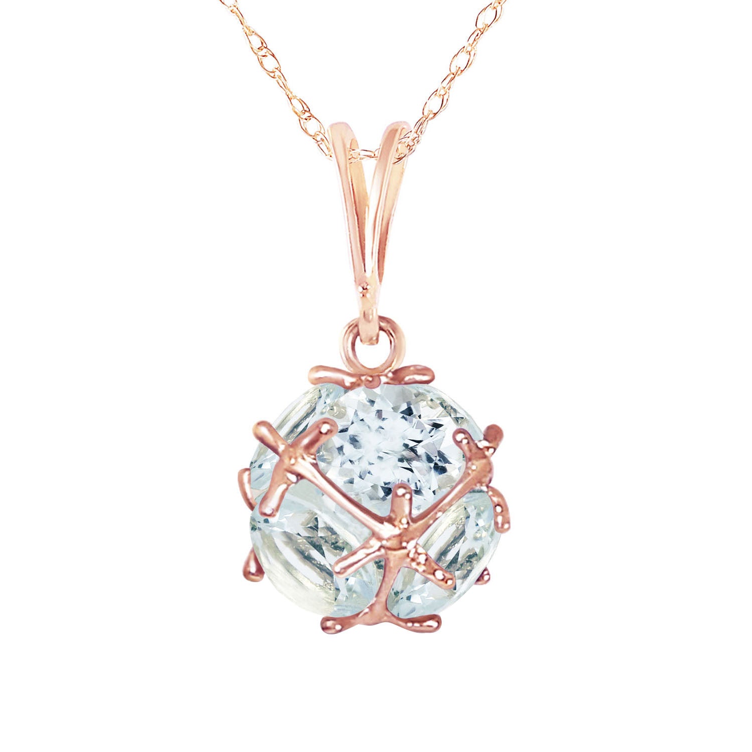 Regal Crown Aquamarine Necklace
