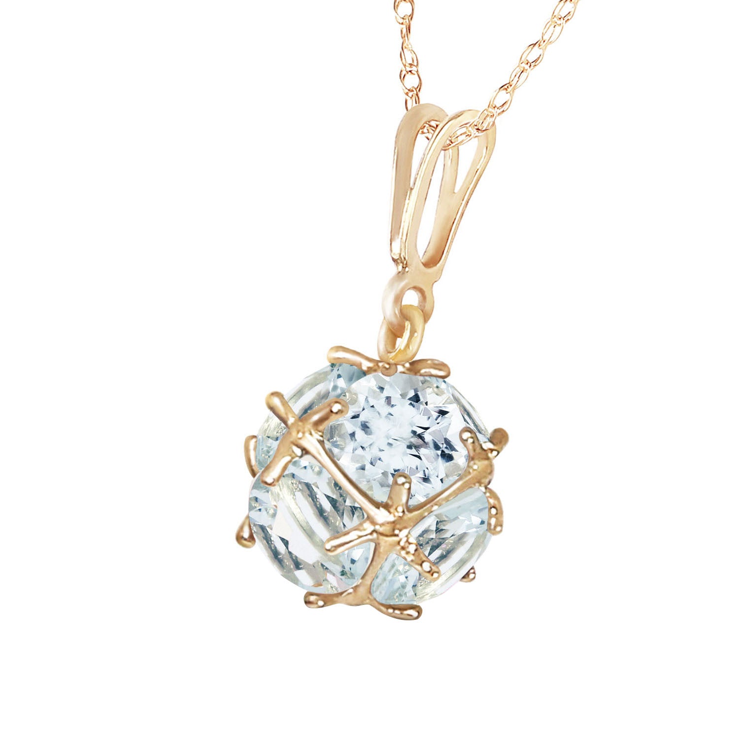 Regal Crown Aquamarine Necklace