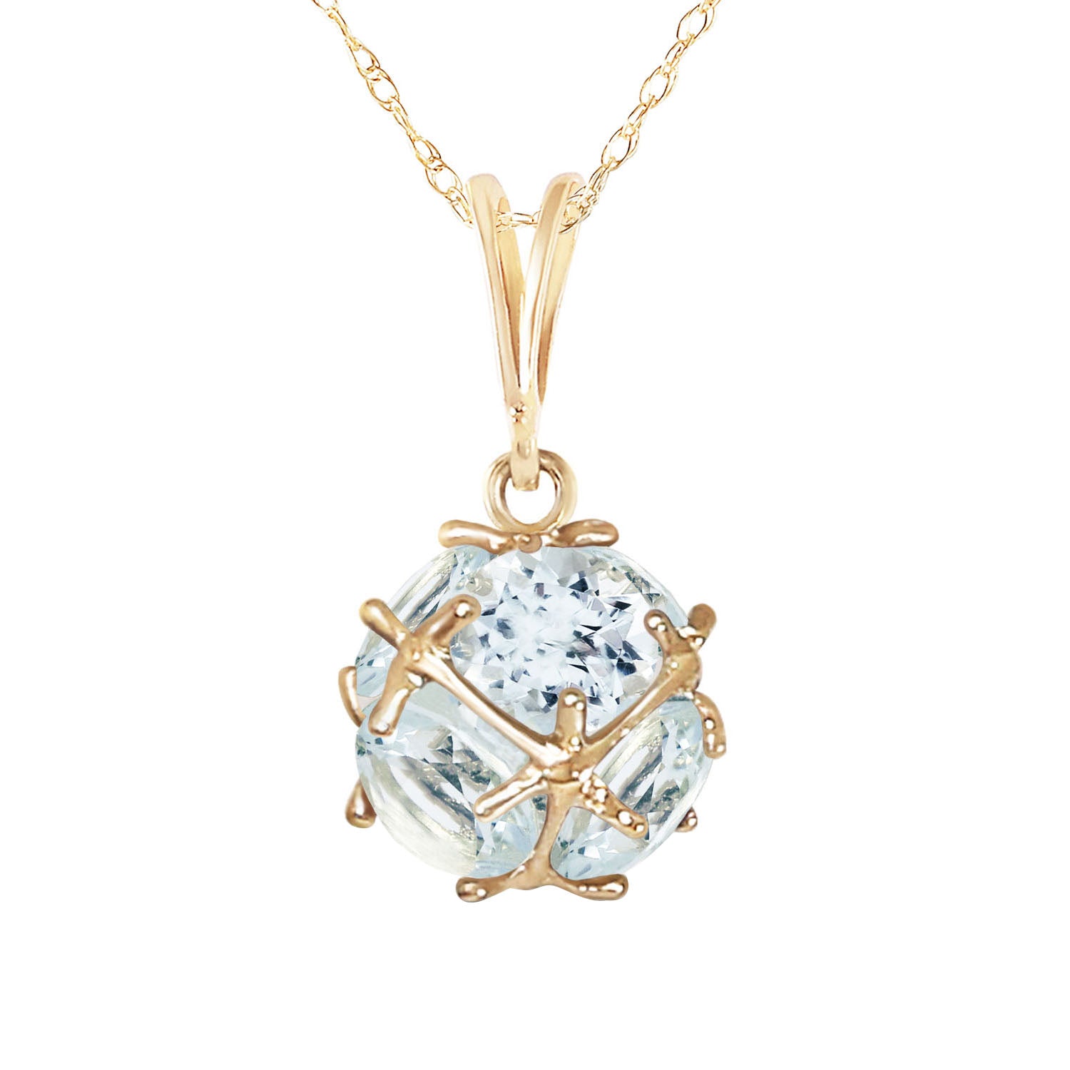 Regal Crown Aquamarine Necklace
