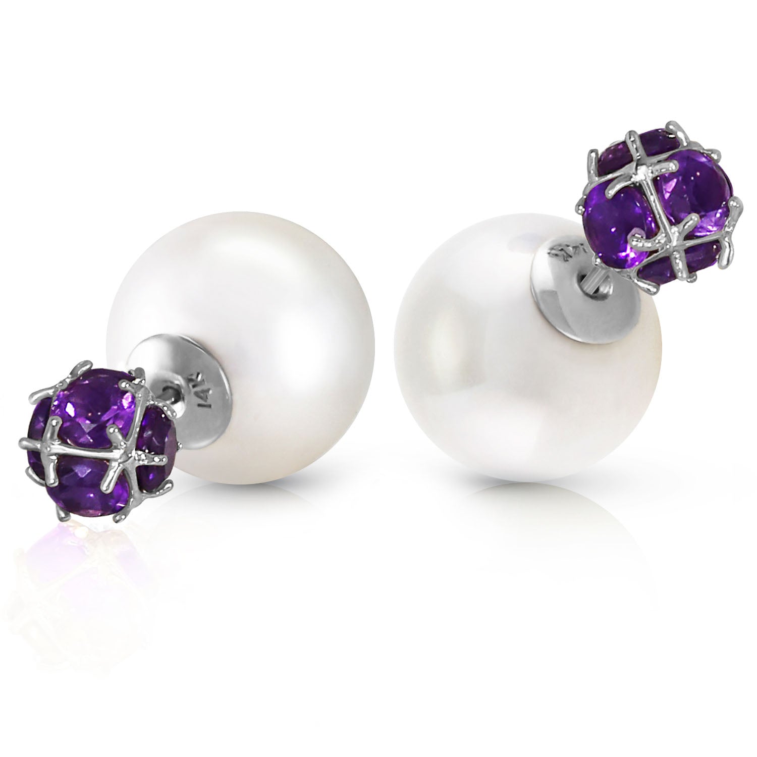 Regal Crown Amethyst & Pearl Earrings
