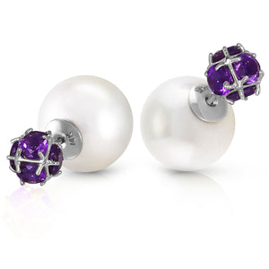 Regal Crown Amethyst & Pearl Earrings