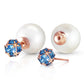 Regal Crown Blue Topaz & Pearl Earrings