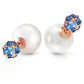 Regal Crown Blue Topaz & Pearl Earrings