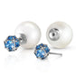 Regal Crown Blue Topaz & Pearl Earrings