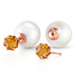 Regal Crown Citrine & Pearl Earrings