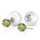 Regal Crown Peridot & Pearl Earrings