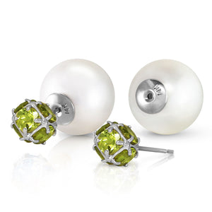 Regal Crown Peridot & Pearl Earrings