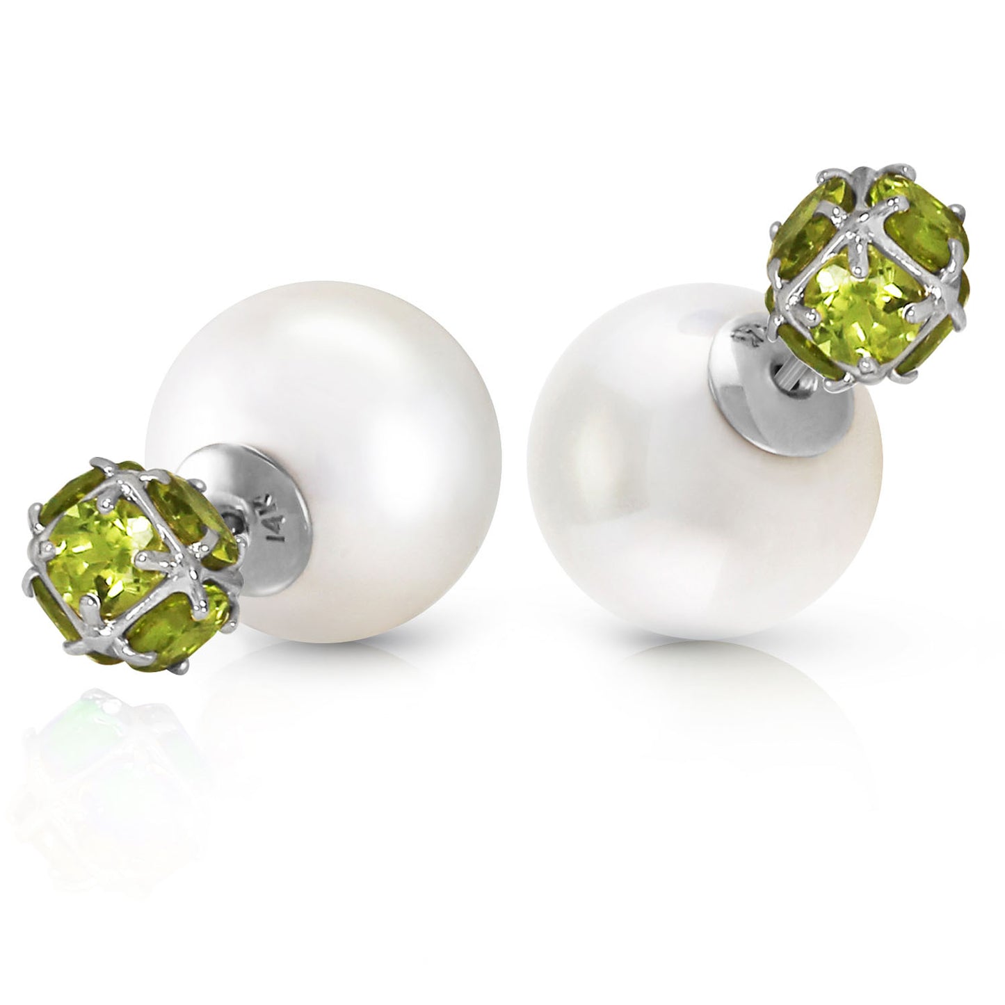 Regal Crown Peridot & Pearl Earrings