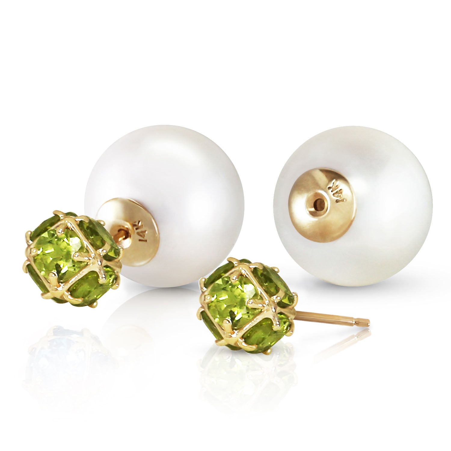 Regal Crown Peridot & Pearl Earrings